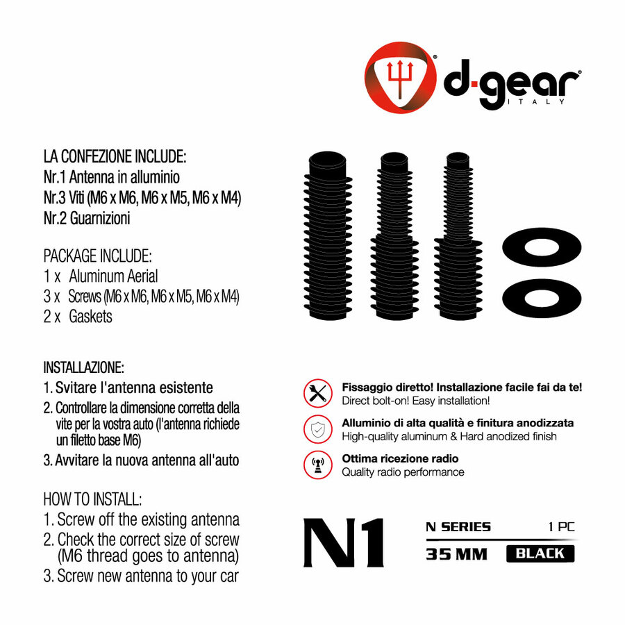 AM-FM in Alluminio Micro N1 - D-GEAR