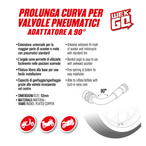 Raccordo valvola aria Adattatore 90° - WEKGO